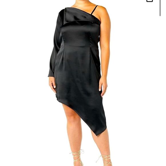 Making the Cut One sleeve asymmetrical black dress NWT - Picture 1 of 14